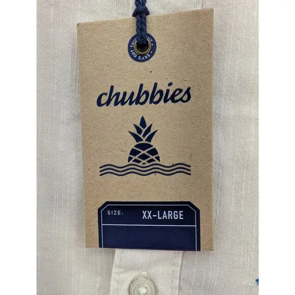 NWT Chubbies The All Stars No Stripes Shirt in Off White size XXL - Picture 4 of 7